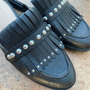 Black Stud Slip ons